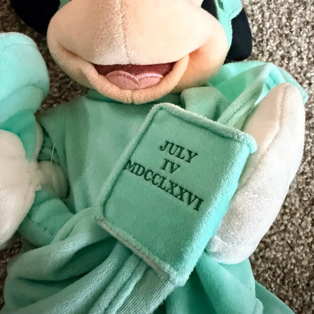 Disney Store Statue of Liberty Minnie Mouse Plush 1990 Vintage
